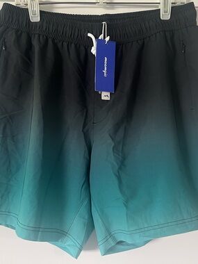 Men’s Maamgic Green Ombre Swim Trunks size Large NWT